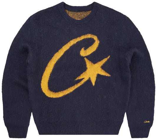 C-Star Gradient Mohair Knit Sweater Blue