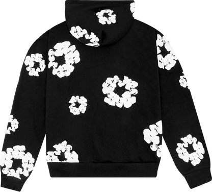 Black Cotton Wreath Hoodie