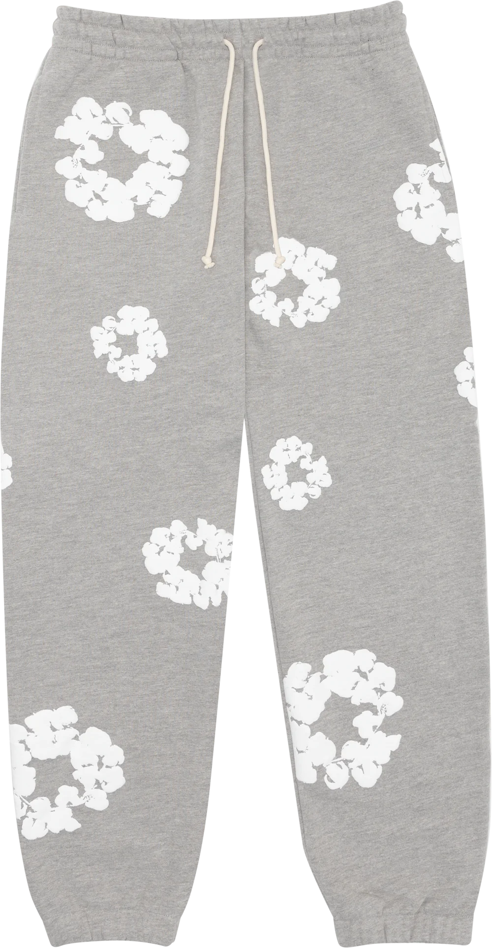 Gray Cotton Wreath Sweatpants