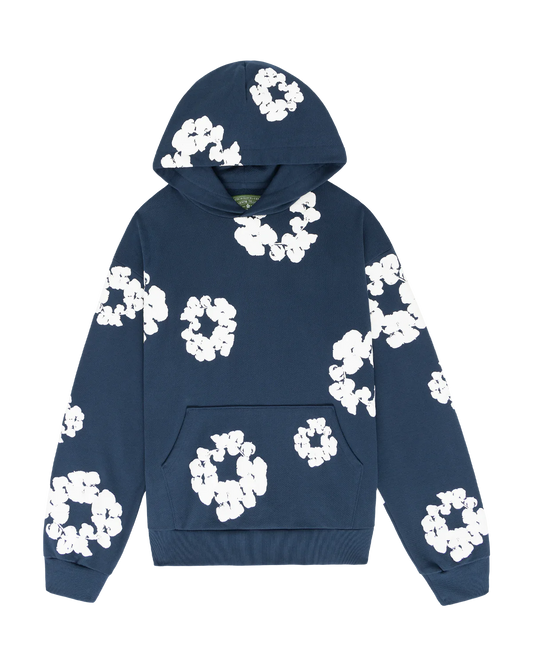 Navy Cotton Wreath Hoodie