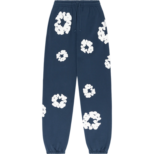 Navy Cotton Wreath Sweatpants