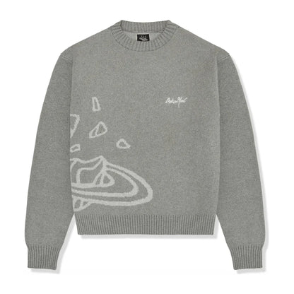 Fragmented Planet Knit Sweater – Heather Grey