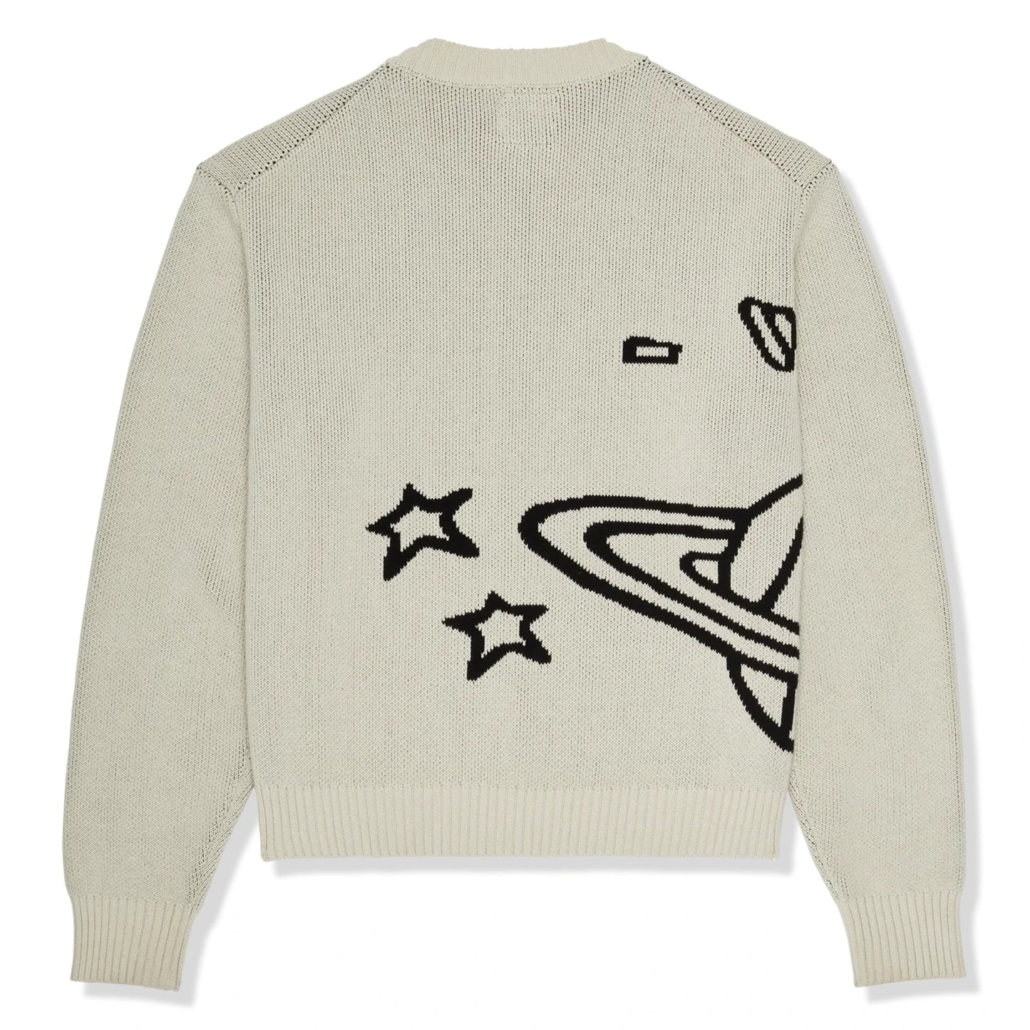 Fragmented Planet Knit Sweater – Heather White