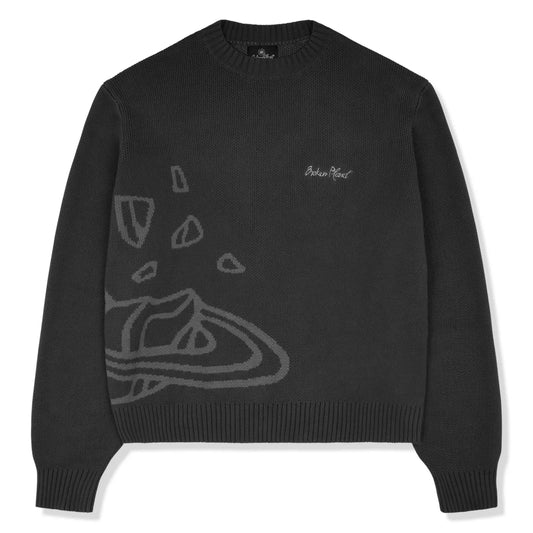 Fragmented Planet Knit Sweater – Heather Black