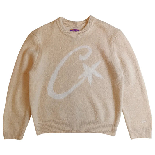 C-Star Gradient Mohair Knit Sweater Cream